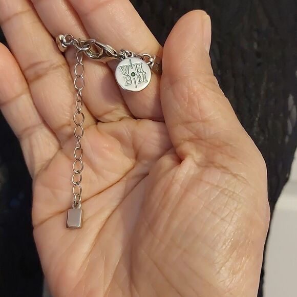 WHBM Two Tone Gold Silver Wide Herringbone Y Drop Tassel Statement Necklace - Picture 4 of 5